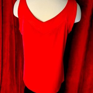 Red sleeveless blouse size Medium INC